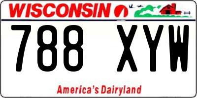 WI license plate 788XYW