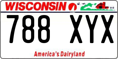 WI license plate 788XYX