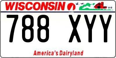 WI license plate 788XYY