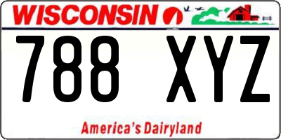 WI license plate 788XYZ