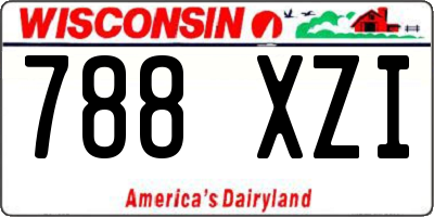 WI license plate 788XZI