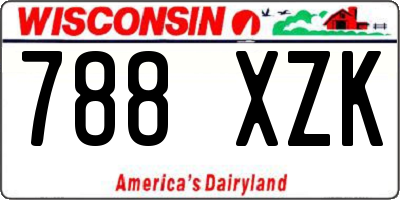 WI license plate 788XZK