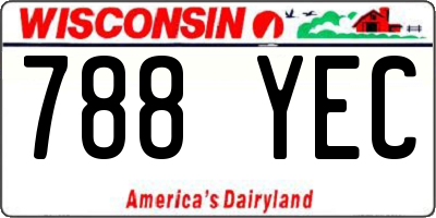WI license plate 788YEC