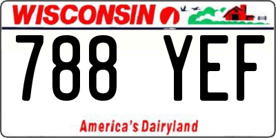 WI license plate 788YEF