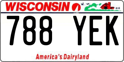 WI license plate 788YEK