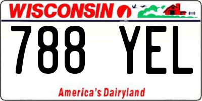 WI license plate 788YEL