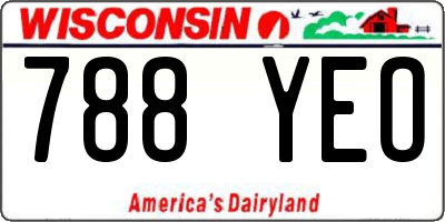 WI license plate 788YEO