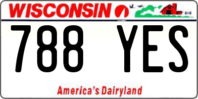 WI license plate 788YES