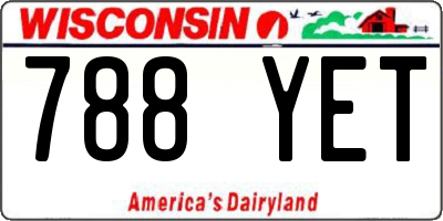 WI license plate 788YET