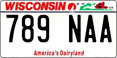 WI license plate 789NAA