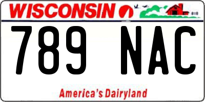 WI license plate 789NAC