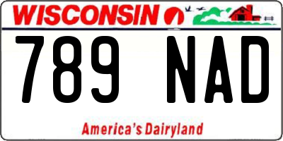 WI license plate 789NAD