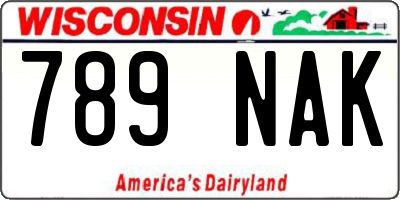 WI license plate 789NAK