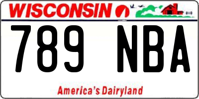 WI license plate 789NBA