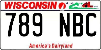 WI license plate 789NBC