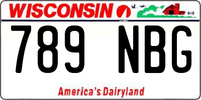 WI license plate 789NBG