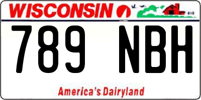 WI license plate 789NBH