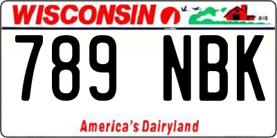 WI license plate 789NBK