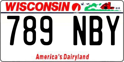 WI license plate 789NBY