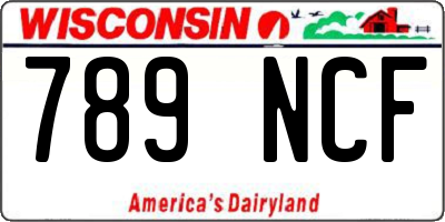 WI license plate 789NCF