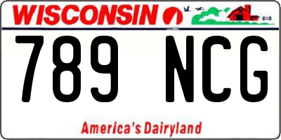 WI license plate 789NCG