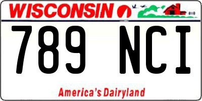 WI license plate 789NCI
