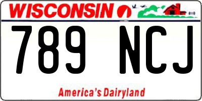 WI license plate 789NCJ