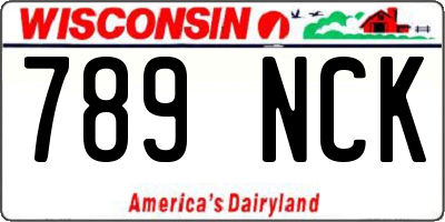 WI license plate 789NCK