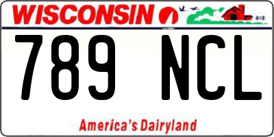 WI license plate 789NCL