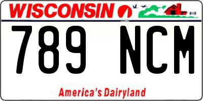 WI license plate 789NCM