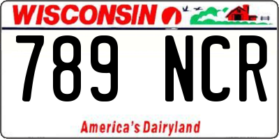 WI license plate 789NCR