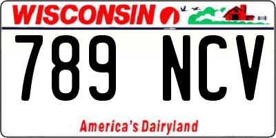 WI license plate 789NCV