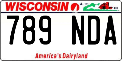 WI license plate 789NDA