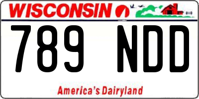 WI license plate 789NDD