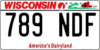 WI license plate 789NDF