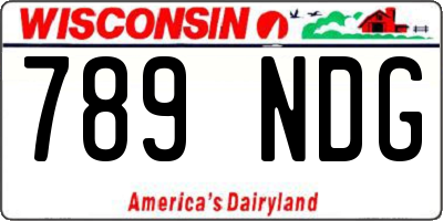WI license plate 789NDG