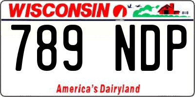 WI license plate 789NDP