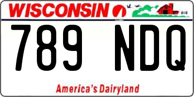 WI license plate 789NDQ