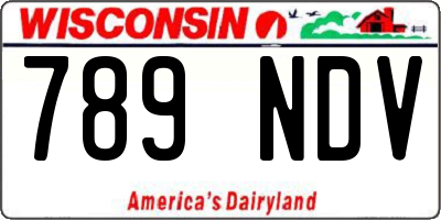WI license plate 789NDV