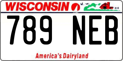 WI license plate 789NEB
