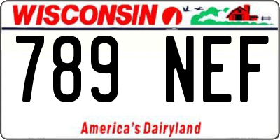 WI license plate 789NEF