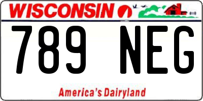 WI license plate 789NEG
