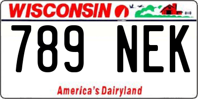 WI license plate 789NEK