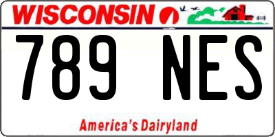 WI license plate 789NES