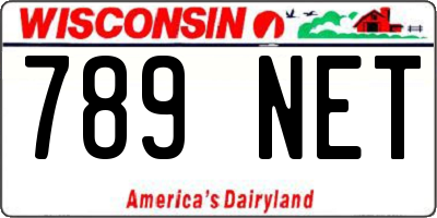 WI license plate 789NET