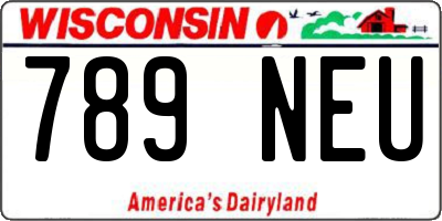 WI license plate 789NEU