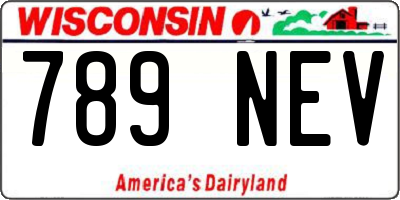 WI license plate 789NEV
