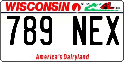 WI license plate 789NEX