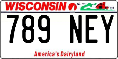 WI license plate 789NEY