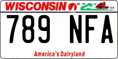 WI license plate 789NFA